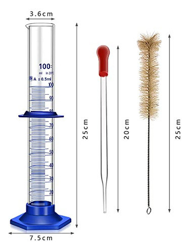 Probeta Vidrio Borosilicato 100ml + Cepillo Cilindrico 1