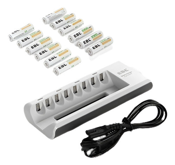 12 X Ebl 2300mah Ni-mh Aa Recargable + Ranura 8 Aa Aaa Bater 0 12 X Ebl 2300mah Ni-mh Aa Recargable + Ranura 8 Aa Aaa Bater 0