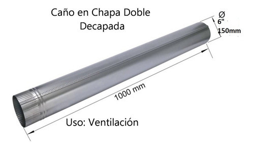 Zinguería Caño Diámetro 6 Pulgadas 150mm Chapa Galvanizada 1