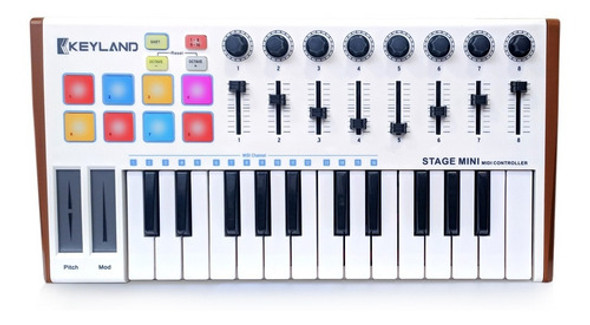 Teclado Controlador Midi Keyland Stage Mini 25 Teclas 0