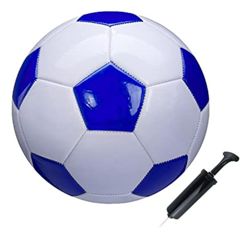 Balón De Fútbol Tamaño 2, 3, 4, 5, Blanco Y Azul, 0