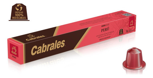 Café Cabrales Perú En Cáspulas Aluminio X10u. Nespresso 0