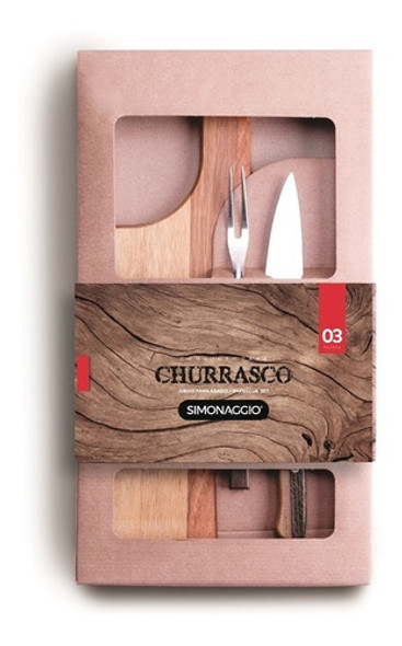 Set Simonaggio Churrasco Tabla Con Cuchilla Y Tenedor Ub 0