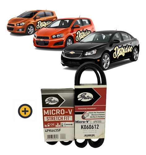 Kit Correas Polyv Chevrolet Cruze Tracker Sonic 1.6 1.8 16v 0