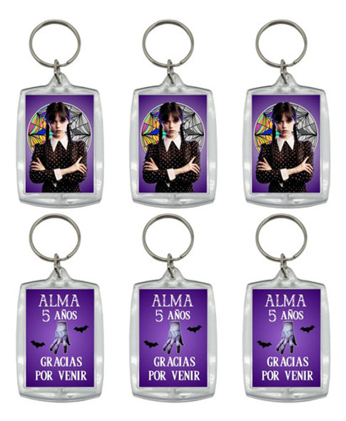 Merlina Llaveros Acrílico Personalizados Cumpleaños 0