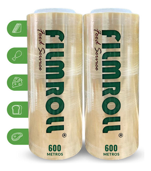 2 Rollo Film Gastronómico 30x600 Cocina Pvc Alimentos Adher 0 2 Rollo Film Gastronómico 30x600 Cocina Pvc Alimentos Adher 0
