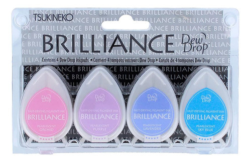 Tsukineko 4-pack Brilliance Dew Drop Inkpads, Jewel Tones 0