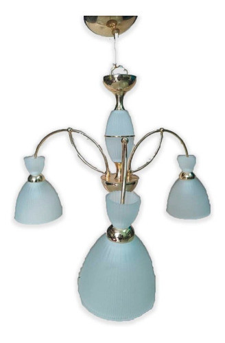 Oferta! Araña Ilum Diseño Exclusivo 3 Luces Dorado Símil Oro 0