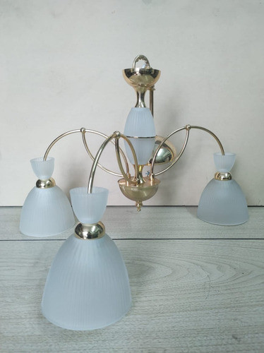 Oferta! Araña Ilum Diseño Exclusivo 3 Luces Dorado Símil Oro 1