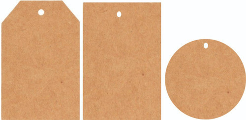 100 Tags Etiquetas Papel Madera Kraft 125gr Lisos 0