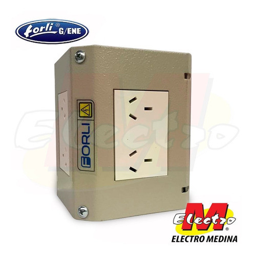Periscopio Metalico 2 Toma Doble 10a Blanco Tipo Cambre Forli Electro Medina 1