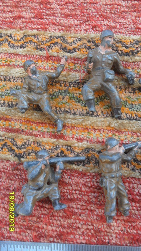 Lote De 10 Antiguos Soldaditos Soldado Plomo Ver Leer 1