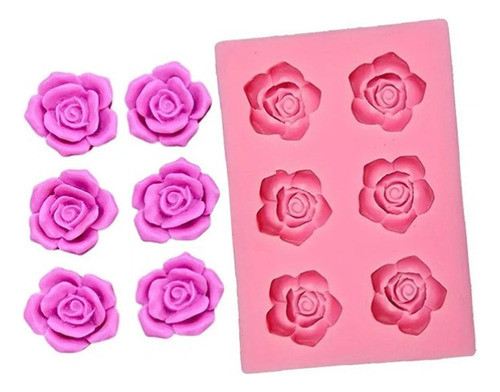Molde De Silicona 6 Rosas Mini 0