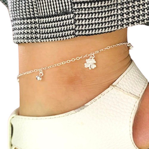 Tobillera Trebol De Suerte Y Piedras Plata 925 Regalo Tb 0 0