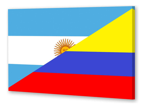 Cuadro 40x60cm Bandera Colombia Con Argentina Unidos 0 Cuadro 40x60cm Bandera Colombia Con Argentina Unidos 0