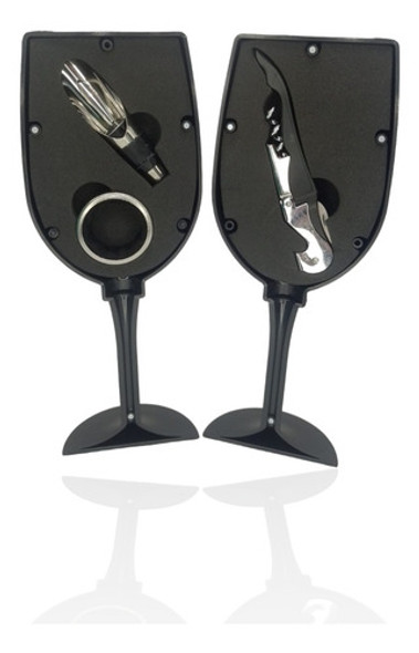 Set De 3 Accesorios Para Vino En Copa Crystal Rock 0