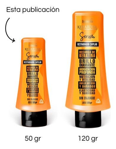 Kit 3 Serum Capilar Keratotal Bellissima X 50 Gr 1