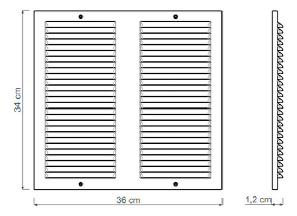Rejilla De Ventilación Fija 36 X 34cm - Ynter Industrial 1