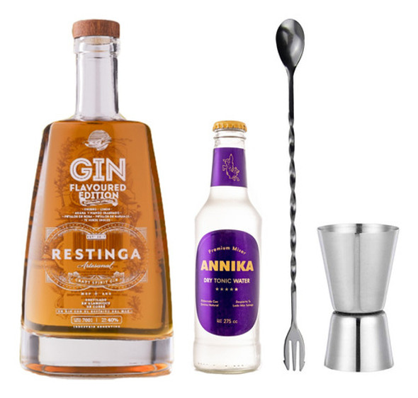 Kit Gin Tonic Restinga Flavoured + Tónica + Cuchara + Jigger 0