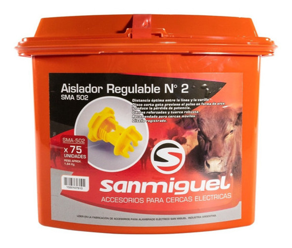 75 Aisladores Regulables P/ Varillas P/ Electrificadores 0