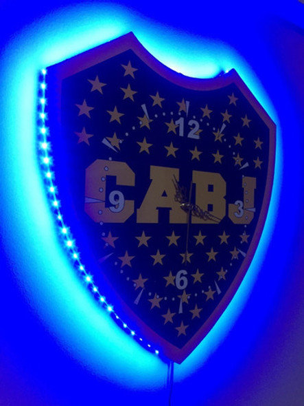 Escudo Reloj Pared Boca Juniors Xeneize Fibrofacil Led Azul 1 Escudo Reloj Pared Boca Juniors Xeneize Fibrofacil Led Azul 1