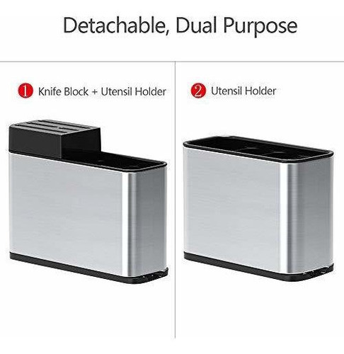 Hoonex Kitchen Utensil Holder Knife Block With Drainboard, U 1
