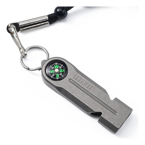 Silbato De Emergencia De Titanio Meecn Con Llavero Y Cordón, 0