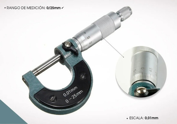 Micrometro Mecánico 0 A 25mm Con Criquet + Estuche 1