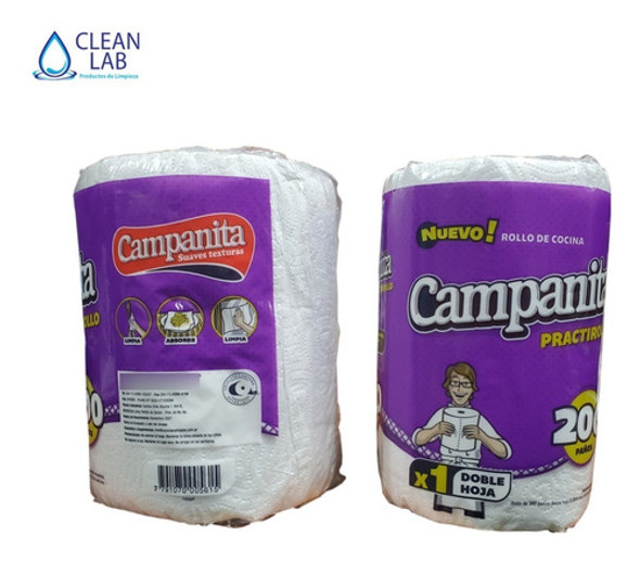 12 Rollos De Cocina Practirollo 200 Paños C/u Campanita 1 12 Rollos De Cocina Practirollo 200 Paños C/u Campanita 1