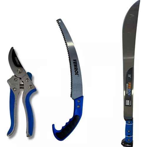 Kit Tijera De Poda 8  + Serrucho Curvo 330mm + Machete 20 0