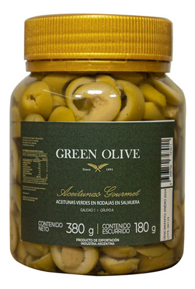 Aceitunas Verdes En Rodajas Green Olive X 180 Gr. Esc. Pet 0 Aceitunas Verdes En Rodajas Green Olive X 180 Gr. Esc. Pet 0
