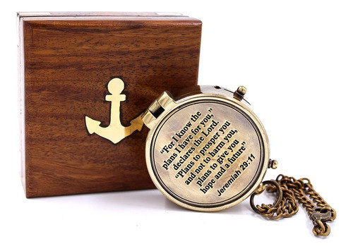 Porque Conozco Los Planes Que Tengo Para Ti Brújula Grabada, 0