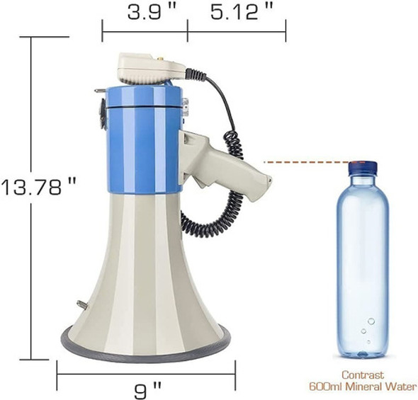 Megáfono Potente   Recargable Con Batería De Litio Sirena 1