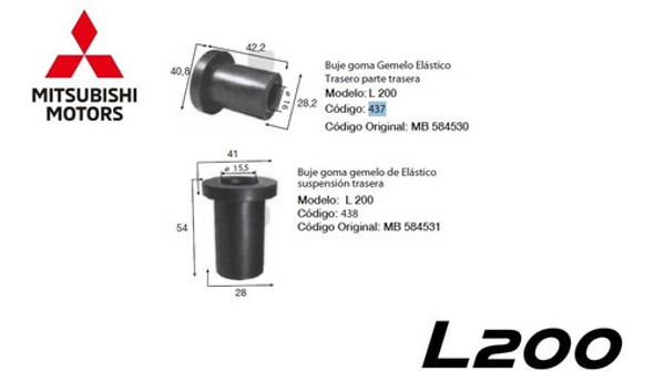 Kit De Bujes De De Gemelos De Elasticos Mitsubishi L200 1