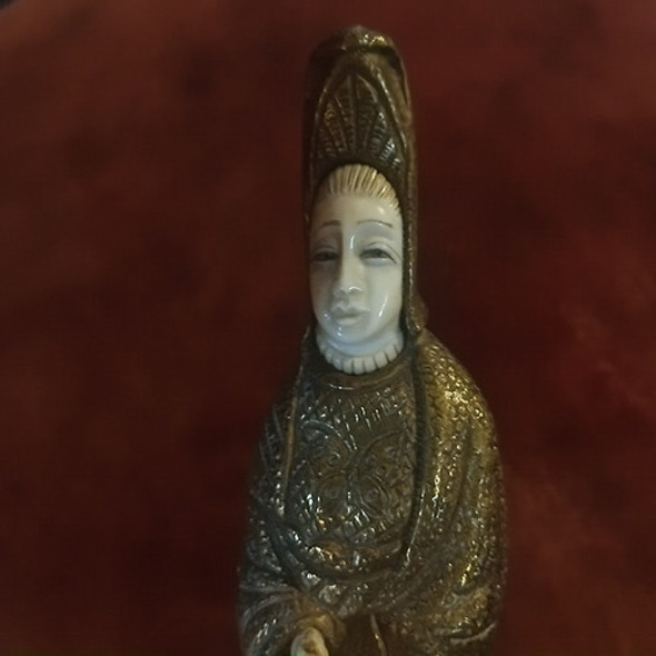 Estatuilla Oriental Figura De Bronce Y Marf Antiguo Tallada 1 Estatuilla Oriental Figura De Bronce Y Marf Antiguo Tallada 1