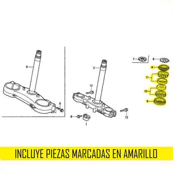 Kit Rulemanes De Direccion Para Honda Cr 125r 1990-1992 1