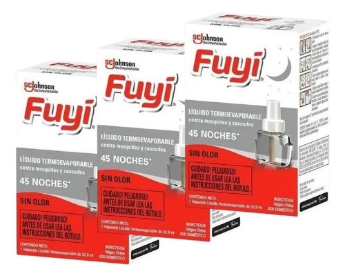 Repuesto Liquido Electrico Fuyi 45 Noches Pack X 3 0