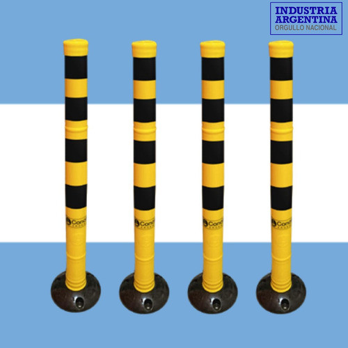 Kit 4 Postes Demarcatorio Vial Seguridad  Para Cadena Am/ne 0