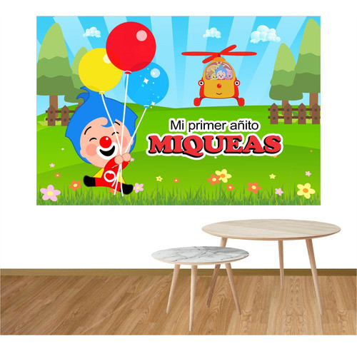 Banner Candy Fiesta Cumpleaños Circo Payaso Plim Plim 1.5x1m 1