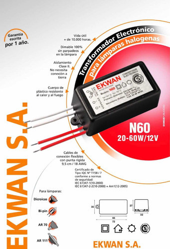 Transformador Electrónico 12v 60w (dicroica/bipin/ar111) X10 0