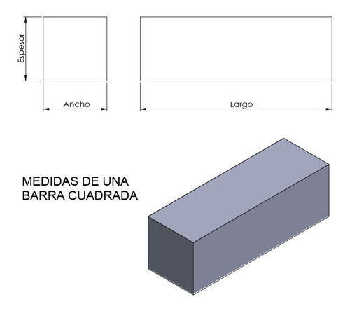Barra De Polietileno, Apm, Cuadrada Blanco # 40x40x1000mm Me 1