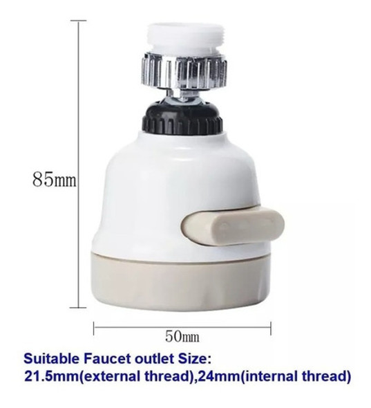 Filtro Giratorio De 360° Boquilla De 3 Modos  Para  Cocina 1