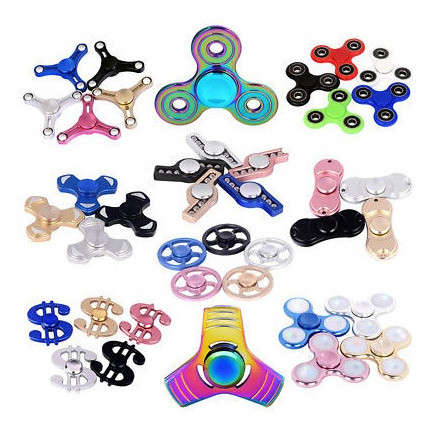 Lote 20 Pzs Tri Fidget Mano Spinner Metal Colores Dedo Jugue 1