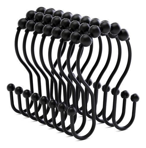 Ganchos Para Cortina De Bano Con Bolas Para Movimiento Suave 0