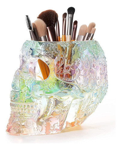 Pincel De Maquillaje De Calavera, Cuenco De Caramelos Y Port 0