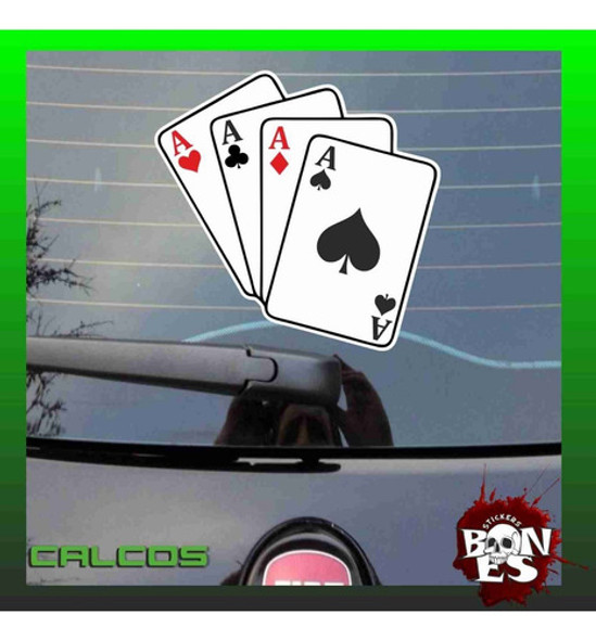 Calco Cartas Poker De Ases  Plotter Vinilo 1