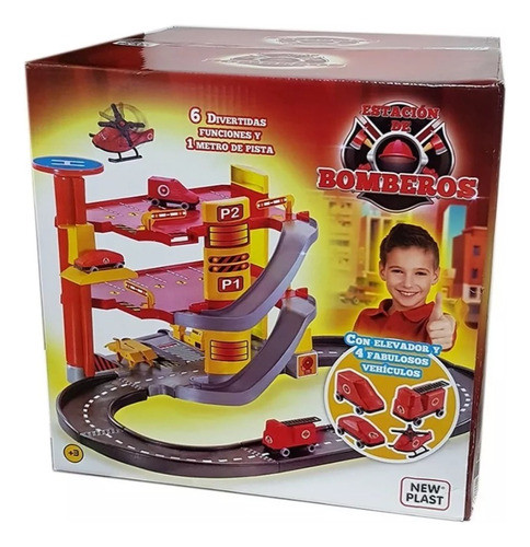 New Plast Set Estacion De Bomberos Cod 10641 Loony Toys 0