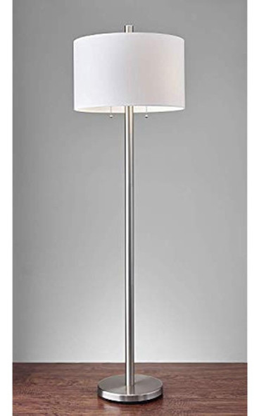 Adesso 4067-22 Boulevard 61  Lámpara De Pie, Acero Satinado, 1 Adesso 4067-22 Boulevard 61  Lámpara De Pie, Acero Satinado, 1