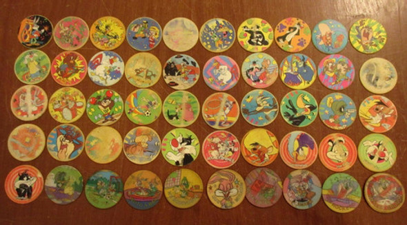 Lote 50 Tazos Diferente Looney Tunes Tiny Tunes Pepsico 1994 0
