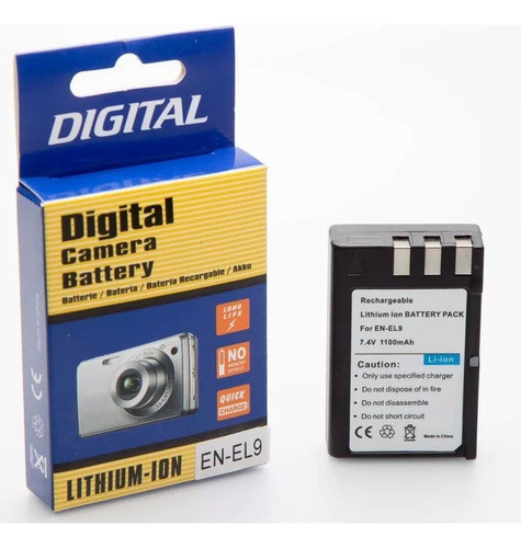 1bateria P/ Nikon En-el9 1100mah D60 D40 D5000 D3000 Factura 0